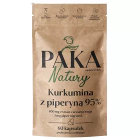 Kurkumin mit Piperin 95% - 60 Vegane Kapseln von PAKA Natury