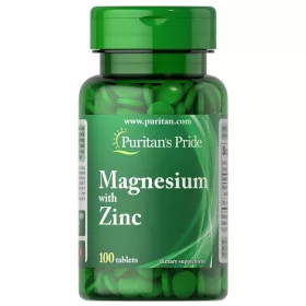   Magnesium + Zink 100 Tabletten von Puritan's Pride - Mineralstoffzusatz für Gesundheit und Wohlbefinden