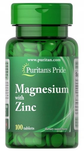 Magnesium + Zink 100 Tabletten von Puritan's Pride - Mineralstoffzusatz für Gesundheit und Wohlbefinden