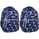2x Schulrucksack BackUP 7 Modell O25, dreikammerig, Motiv "Violette Kätzchen"