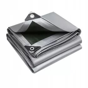   Robuste Schutzplane 5x8m, 260g, silber-schwarz, UV-beständig und reißfest