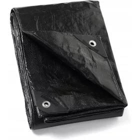 Wasserdichte Abdeckplane mit Ösen, Schwarz, 3x6m, 190g/m²