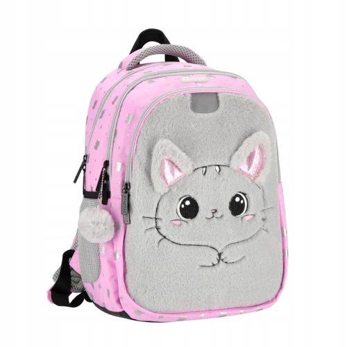 Schulrucksack STARPAK mit Kätzchen-Plüschdesign und ergonomischen Funktionen
