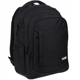   Paso Black Youth Active Schul- und Stadtrucksack – 3 Fächer, wasserdichtes Polyester, schwarzes Design