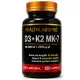 Health Labs Pro D3 20.000 IU + K2 MK-7 200 μg – 120 Kapseln für Knochen- & Immunsystem