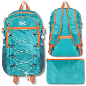   Leichter und Praktischer Trekking-Rucksack mit Faltfunktion in Blau-Orange