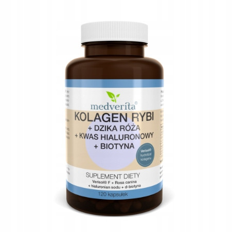 Medverita Fischkollagen + Wildrosenextrakt + Hyaluronsäure + Biotin (120 Kapseln)