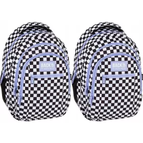   2x Schulrucksack BackUP 7 O Schachbrettmuster, dreikammerig, 26l