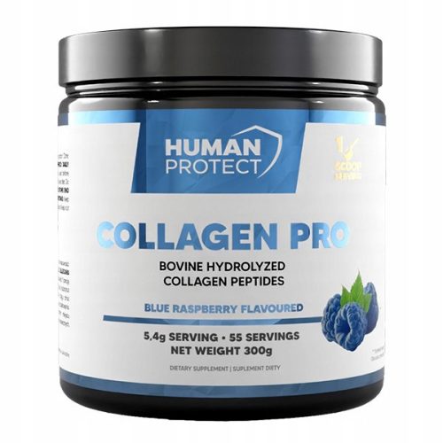 Human Protect Collagen Pro 300g - Hydrolysiertes Kollagen mit Blaubeergeschmack