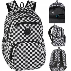 Schwarz-Weiß Karierten COOLPACK PICK Jugend-Schulrucksack