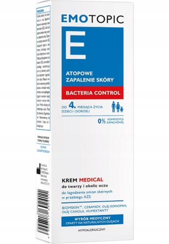 EMOTOPIC Bacteria Control - Beruhigende Gesichtscreme für atopische Haut 50ml