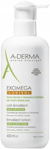 A-DERMA EXOMEGA CONTROL Emollient Milch 400 ml - Pflege für trockene, zu Atopie neigende Haut