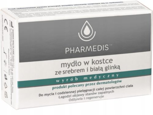 Pharmedis Seifenstück mit Silber und weißer Tonerde 100g – Ideale Körperpflege