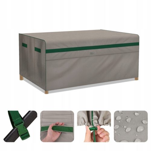 Wasserdichte Schutzhülle für Gartentische, 215 x 63 x 74 cm, Khaki
