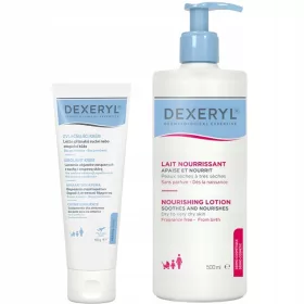   Dexeryl Pflegeset: Feuchtigkeitsspendender Lotion 500 ml + Emollient Creme 250 ml