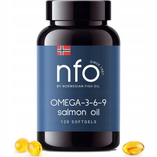 NFO OMEGA 3-6-9 Lachsöl – Hochwertiges Fischöl mit essentiellen Fettsäuren (120 Weichkapseln)