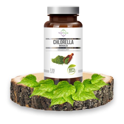 Soul-Farm CHLORELLA 550mg – Veganfreundliche, natürliche Nahrungsergänzungskapseln, 120 Stück