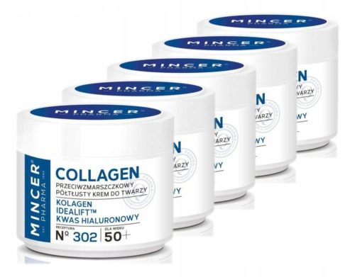 Mincer Pharma Collagen 50+ Anti-Falten Halbfettcreme 302, 5x50ml Set