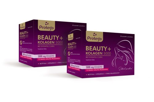 Protego BEAUTY+ Kollagen 5000 mit Himbeer-Erdbeer-Geschmack, 60 Sachets