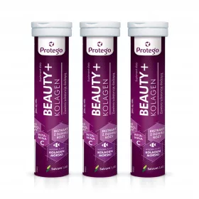   Protego BEAUTY+ Kolagen - Muskelnde Tabletten mit Erdbeer-Rhabarber Geschmack