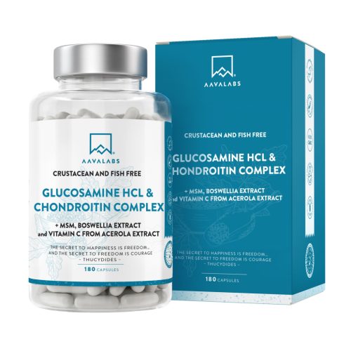 AAVALABS Glukosamin HCL + Chondroitin MSM Boswellia - 180 Kapseln für Gelenke und Knochen