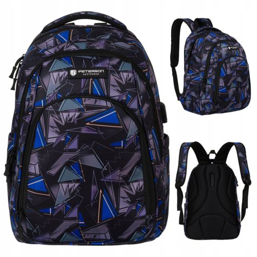 Schulrucksack Peterson® mit USB-Port - Funktionell und Modern für Jungen und Mädchen