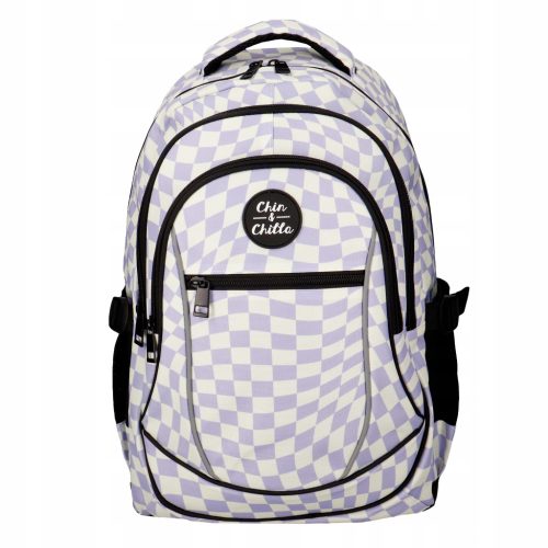 Schulrucksack in Pastellviolett mit Karomuster - Ergonomisch und Geräumig