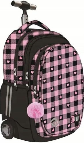 Rucksack auf Rädern TB1 Pink Kariert mit 4 Fächern