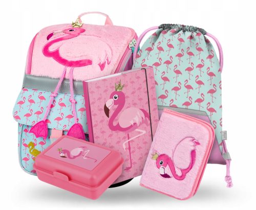 Schulranzen-Set Flamingo Zippy von BAAGL mit 5 Teilen inklusive Schultasche, Federmäppchen & mehr