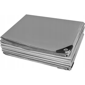   Robuste Schutzplane 2x6m 260g, Silber-Schwarz, UV-beständig und verstärkt