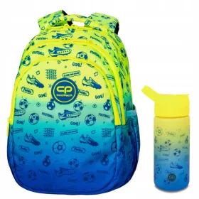   Schulrucksack und Trinkflasche Set für Jungen 1.-3. Klasse - Coolpack Football