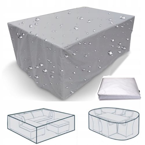 Hochwertige Gartenmöbelabdeckung in Silber oder Schwarz, wasserdicht und UV-beständig
