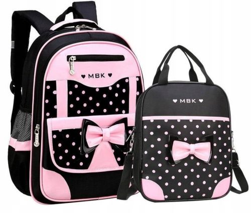 Schulrucksack für Mädchen mit Schleife + Zusatztasche