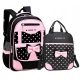 Schulrucksack für Mädchen mit Schleife + Zusatztasche