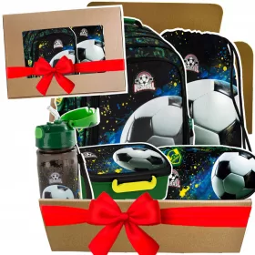   Schulrucksack-Set 5in1 FOOTBALL für Jungen: Perfekt für die Grundschule