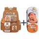Schulrucksack und 3D Federmäppchen Set mit Kapibara Design