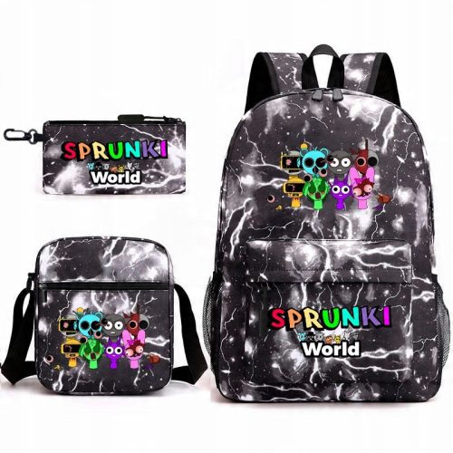 Geräumiger Schulrucksack Sprunki USB mit A4-Format und vielen Farbmustern