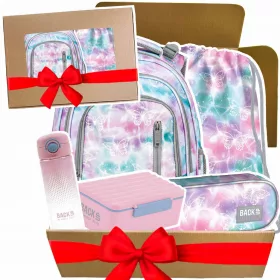   BackUP Schulset 5-tlg. – Pastellzauber Schmetterlinge mit Flasche und Lunchbox