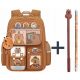Praktischer Kapibara Schulrucksack mit Zubehör und reflektierenden Elementen