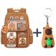 Wasserdichter Schulrucksack mit Kapibara Anhänger und Extra Charm