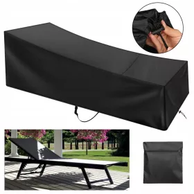   Hochwertige Schutzhülle für Gartenliege - UV- & wasserdicht, 210*75*80/40 cm (Schwarz)