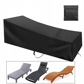   Wetterfester Gartenliegen-Schutzbezug UV-beständig und wasserdicht, Schwarz (210*75*80/40 cm)