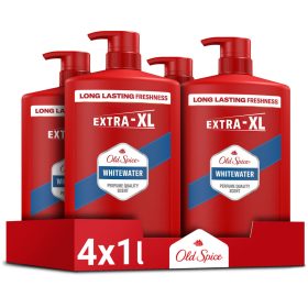  4 x Old Spice Whitewater Herren-Badeschaum, 3in1, 1L
