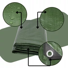   Wasserdichte Abdeckplane 4x4m mit Befestigungsösen - Robust und Vielseitig