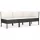 vidaXL 3-teiliges Garten-Lounge-Set mit Kissen, Schwarzes Rattan