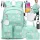 Bergens Schulrucksack 7 in 1 USB mit Federmäppchen und Lunchbox – großer Mädchenrucksack 37 l mit Blumenmotiv