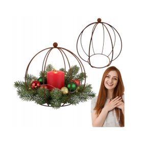   Metallene Blumenkugel 50 cm – Rahmen für Blumendekorationen und Tischgestecke, ROSTIG