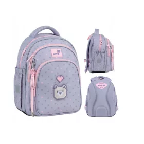   Orthopädischer Kite-Schulrucksack für Mädchen bis zur 1., 2. und 3. Klasse mit Schlüsselanhänger