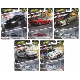   Hot Wheels Premium Modern Classic JKD99 5-Auto-Set – Nissan Nismo 270R, Ferrari Testarossa, Toyota Soarer, Porsche 993 GT2, Mazda 323 GTR