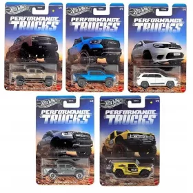   Hot Wheels Silver Series Performance Trucks Set mit 5 Autos – Chevrolet Silverado, RAM 1500, Jeep Trackhawk, Ford Ranger Raptor, Bronco R